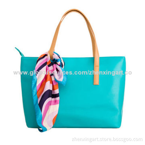 New design PVC women's tote bag with scarf
